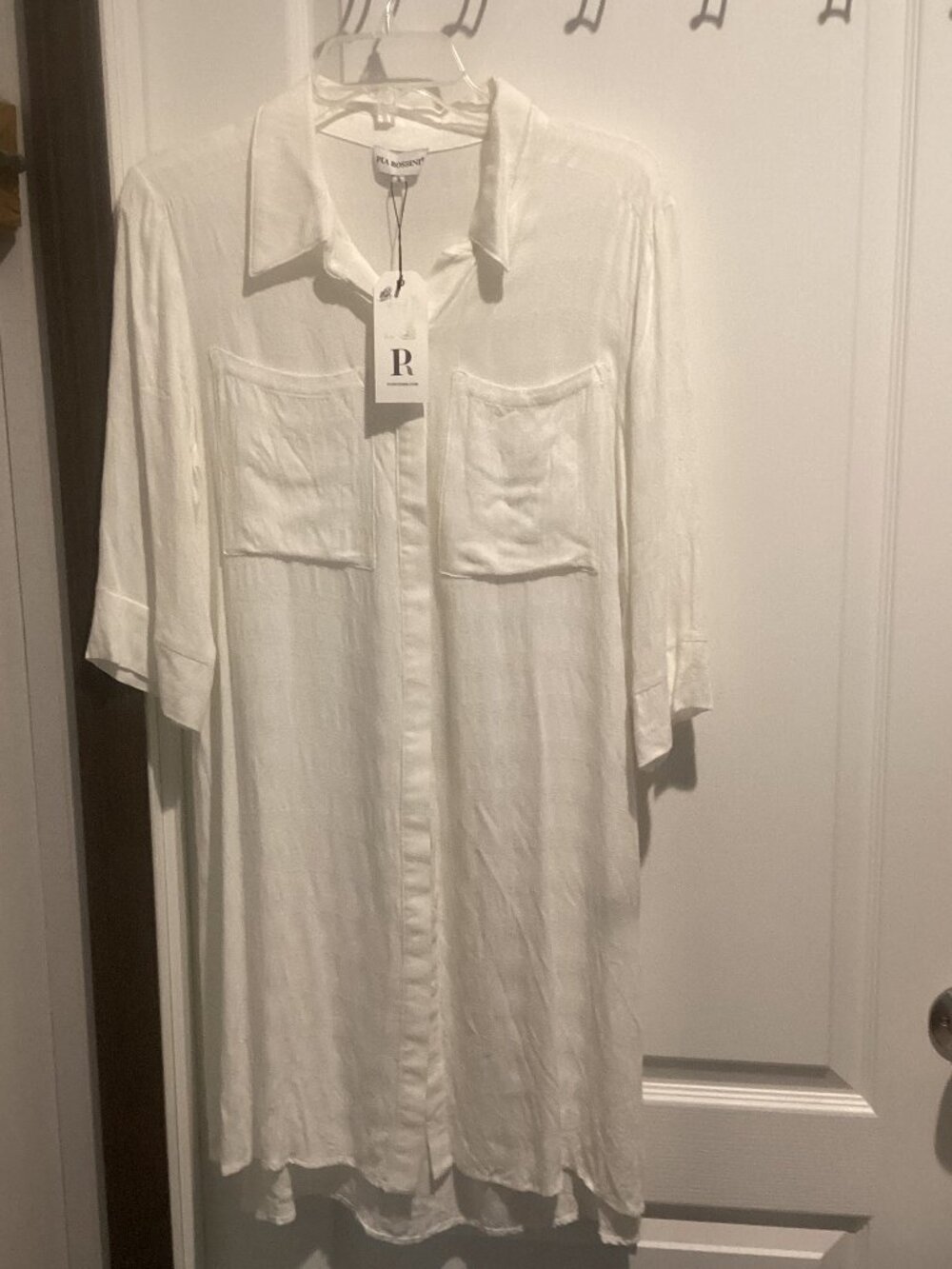 NWT Women's PIA ROSSINI White Shirt Dress - Size Small